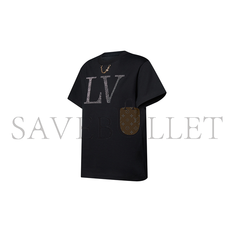 LOUIS VUITTON RHINESTONE SIGNATURE T-SHIRT 1AI415 LOUIS VUITTON RHINESTONE SIGNATURE T-SHIRT 1AI415